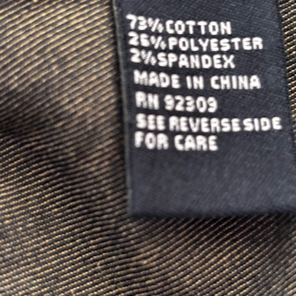 DG2 by Diane Gilman Brown Utility Jacket 73% Cotton 25% Polyester 5% Spandex - Picture 5 of 5
